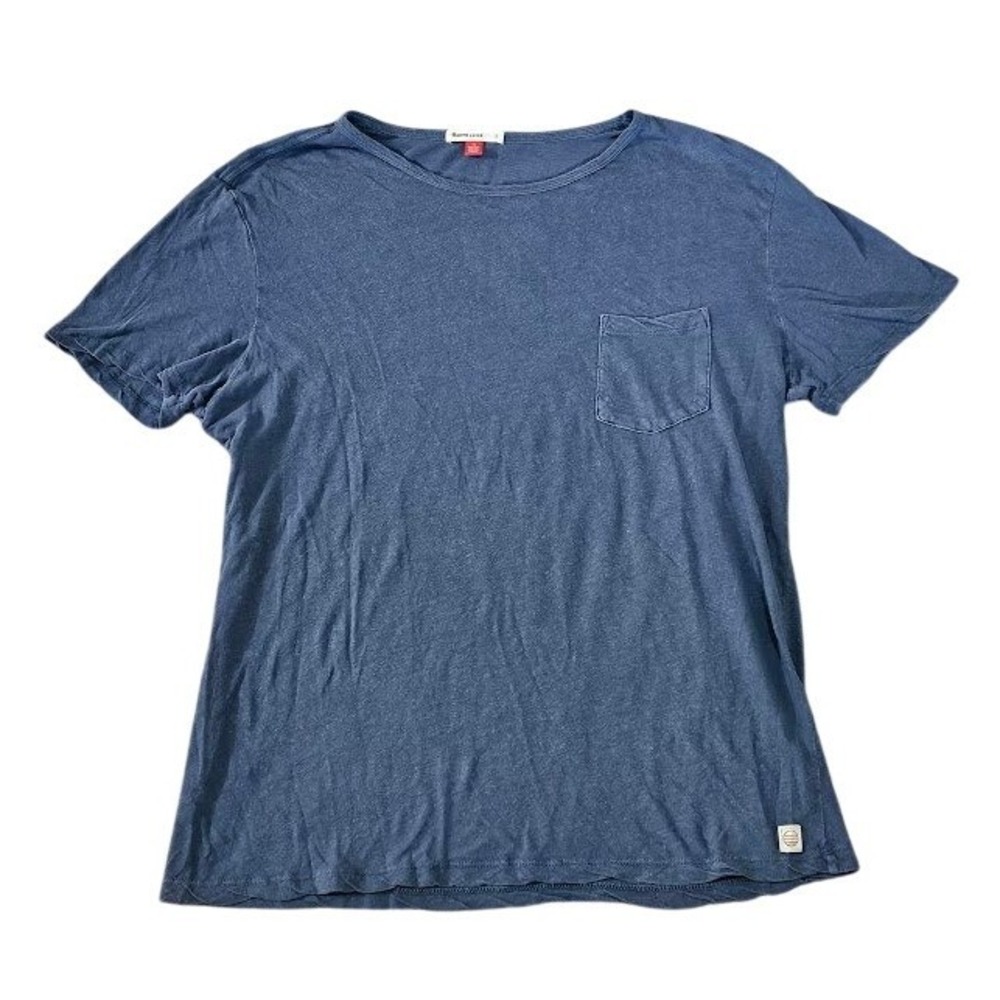 Marine Layer Pocket T-Shirt Men Small Blue Hemp Cotton Blend Short Sleeve Slub